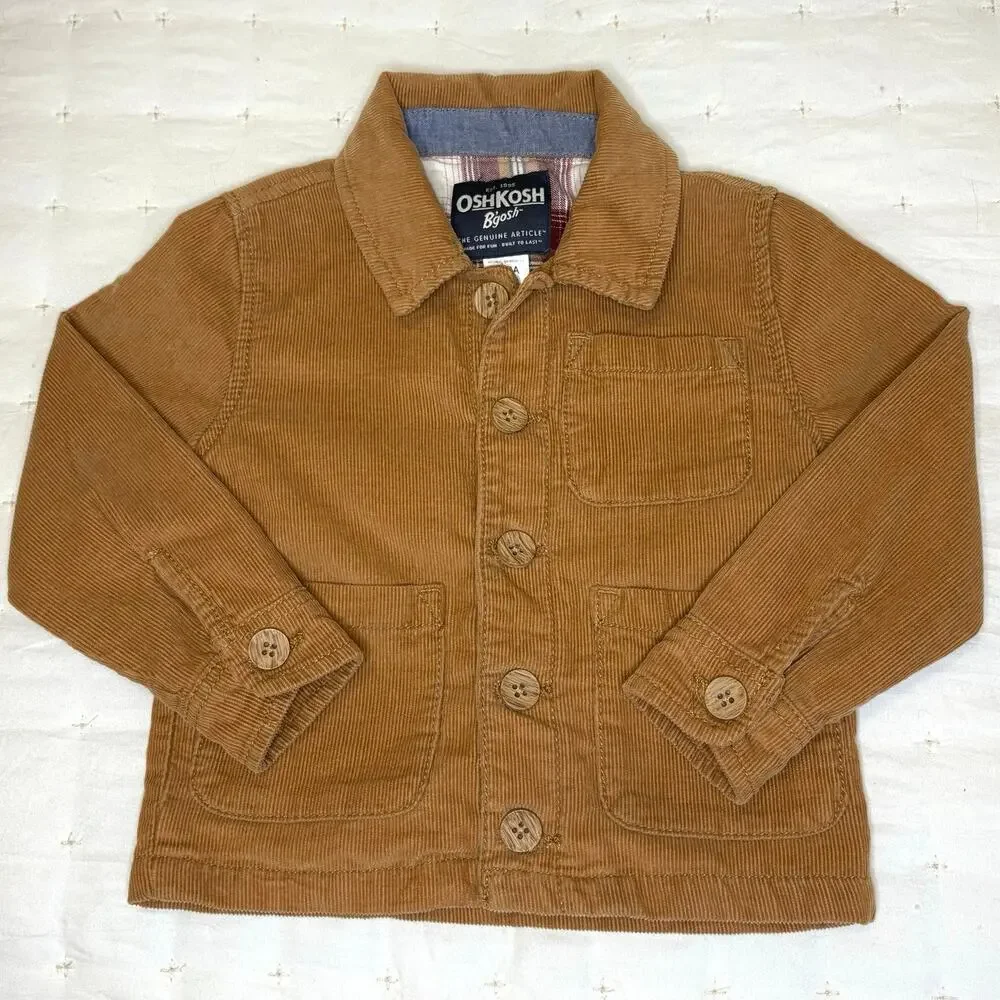 OshKosh B’gosh Corduroy Jacket Boys 2T | Camel Shirt Shacket Lined